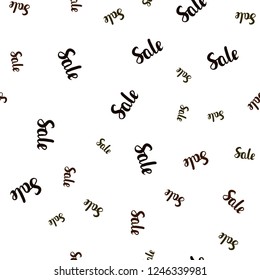 Dark Green, Yellow vector seamless texture with selling simbols. Illustration with signs of sales on abstract template. Design for business ads, commercials.
