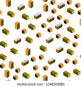 Dark Green, Yellow vector seamless, isometric background with rectangles. Glitter abstract illustration with rectangular shapes. Texture for window blinds, curtains.