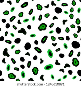 Dark Green, Yellow vector seamless pattern with spheres. Illustration with set of shining colorful abstract circles. Pattern for trendy fabric, wallpapers.