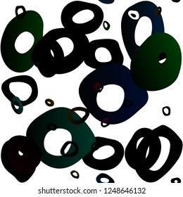 Dark Green, Yellow vector seamless texture with disks. Colorful illustration with blurred circles in nature style. Design for textile, fabric, wallpapers.
