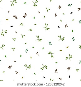 Dark Green, Yellow vector seamless doodle backdrop with leaves. Creative illustration in blurred style with leaves. Design for textile, fabric, wallpapers.