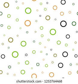 Dark Green, Yellow vector seamless texture with disks. Modern abstract illustration with colorful water drops. Pattern can be used as texture of wallpapers.