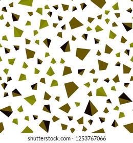 Dark Green, Yellow vector seamless, isometric layout with lines, triangles. Abstract gradient illustration with triangles. Design for wallpaper, fabric makers.