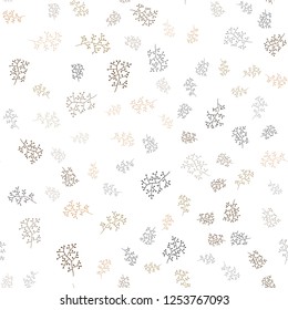 Dark Green, Yellow vector seamless doodle background with leaves, branches. Decorative design in Indian style on white background. Template for business cards, websites.