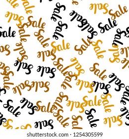 Dark Green, Yellow vector seamless background with 70, 90 % signs of sales. Gradient illustration with discount signs on white backdrop. Pattern for ads, posters, banners of sales.
