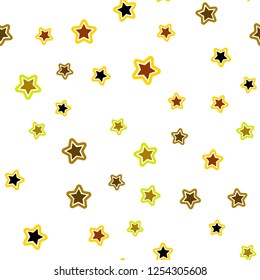 Dark Green, Yellow vector seamless texture with beautiful stars. Modern geometrical abstract illustration with stars. Texture for window blinds, curtains.