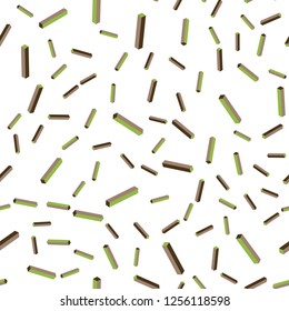 Dark Green, Yellow vector seamless, isometric template with repeated sticks. Colorful shining illustration with lines on abstract template. Pattern for trendy fabric, wallpapers.