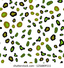 Dark Green, Yellow vector seamless texture with disks. Blurred bubbles on abstract background with colorful gradient. Pattern for design of window blinds, curtains.