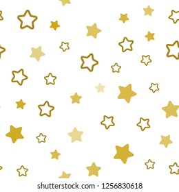 Dark Green, Yellow vector seamless pattern with christmas stars. Modern geometrical abstract illustration with stars. Pattern for trendy fabric, wallpapers.