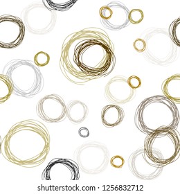 Dark Green, Yellow vector seamless cover with spots. Abstract illustration with colored bubbles in nature style. Pattern for trendy fabric, wallpapers.