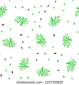 Dark Green, Yellow vector seamless natural backdrop with leaves, branches. Brand new colored illustration with leaves and branches. Design for textile, fabric, wallpapers.