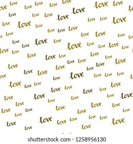 Dark Green, Yellow vector seamless pattern with phrase LOVE YOU. Illustration with colorful phrase LOVE YOU in romantic style. Design for wallpaper, fabric makers.