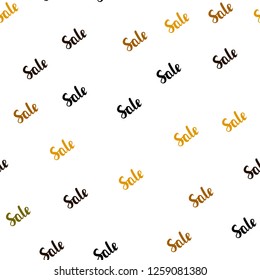 Dark Green, Yellow vector seamless background with words of sales. Colorful set of  percentage signs in simple style. Design for business ads, commercials.