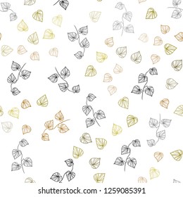 Dark Green, Yellow vector seamless doodle pattern with leaves. Brand new colored illustration in blurry style with leaves. Trendy design for wallpaper, fabric makers.