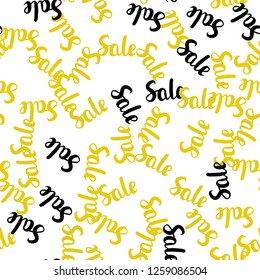 Dark Green, Yellow vector seamless texture with selling prices 70, 90 %. Abstract illustration with colorful gradient symbols of sales. Backdrop for ads, leaflets of Black Friday.