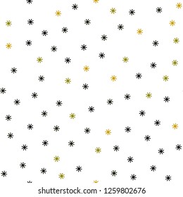 Dark Green, Yellow vector seamless texture with colored snowflakes. Shining colorful illustration with snow on abstract template. Texture for window blinds, curtains.
