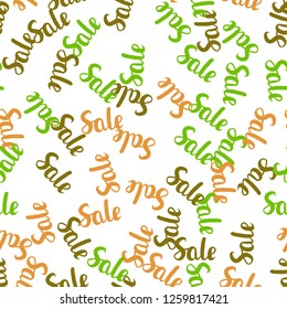 Dark Green, Yellow vector seamless pattern with 70, 90 percentage signs. Illustration with signs of sales on abstract template. Backdrop for ads, leaflets of Black Friday.