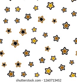 Dark Green, Yellow vector seamless template with sky stars. Glitter abstract illustration with colored stars. Pattern for trendy fabric, wallpapers.