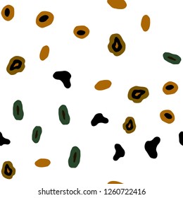 Dark Green, Yellow vector seamless pattern with spheres. Illustration with set of shining colorful abstract circles. Design for textile, fabric, wallpapers.