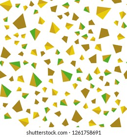 Dark Green, Yellow vector seamless, isometric pattern with polygonal style. Glitter abstract illustration with triangular shapes. Design for wallpaper, fabric makers.