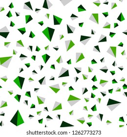 Dark Green, Yellow vector seamless, isometric background with triangles. Illustration with set of colorful triangles. Design for textile, fabric, wallpapers.
