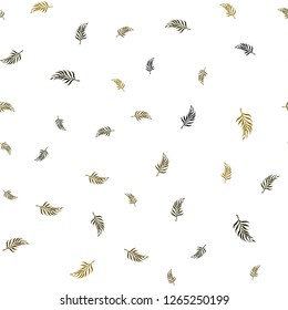 Dark Green, Yellow vector seamless doodle template with leaves. New colorful illustration in doodle style with leaves. Template for business cards, websites.