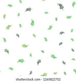 Dark Green, Yellow vector seamless doodle template with leaves. New colorful illustration in doodle style with leaves. Pattern for design of fabric, wallpapers.