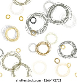 Dark Green, Yellow vector seamless cover with spots. Blurred decorative design in abstract style with bubbles. Template for business cards, websites.