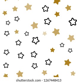 Dark Green, Yellow vector seamless cover with small and big stars. Stars on blurred abstract background with gradient. Design for textile, fabric, wallpapers.