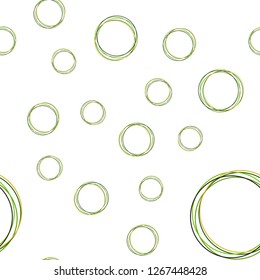 Dark Green, Yellow vector seamless pattern with spheres. Illustration with set of shining colorful abstract circles. Design for wallpaper, fabric makers.