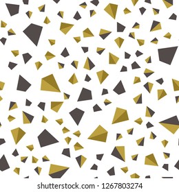 Dark Green, Yellow vector seamless, isometric texture with triangular style. Decorative design in abstract style with triangles. Design for textile, fabric, wallpapers.