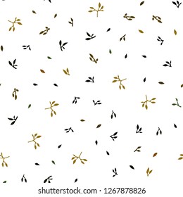 Dark Green, Yellow vector seamless doodle background with leaves. New colorful illustration in doodle style with leaves. Pattern for design of fabric, wallpapers.