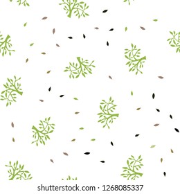 Dark Green, Yellow vector seamless abstract backdrop with leaves, branches. Creative illustration in blurred style with leaves, branches. Design for wallpaper, fabric makers.