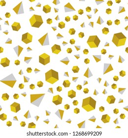 Dark Green, Yellow vector seamless, isometric background with triangles, cubes. Abstract illustration with colorful lines, cubes. Pattern for design of fabric, wallpapers.