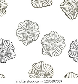 Dark Green, Yellow vector seamless natural backdrop with flowers. Flowers with gradient on white background. Pattern for trendy fabric, wallpapers.