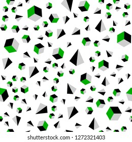 Dark Green, Yellow vector seamless, isometric backdrop with lines, rhombus. Lines, rhombus with colorful gradient. Design for wallpaper, fabric makers.
