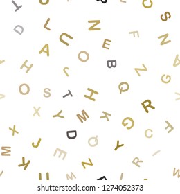 Dark Green, Yellow vector seamless pattern with ABC symbols. Shining illustration with ABC symbols on abstract template. Design for wallpaper, fabric makers.