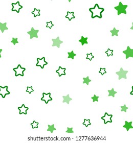 Dark Green, Yellow vector seamless template with sky stars. Stars on blurred abstract background with gradient. Design for wallpaper, fabric makers.
