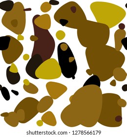 Dark Green, Yellow vector seamless pattern with spheres. Glitter abstract illustration with blurred drops of rain. Design for textile, fabric, wallpapers.
