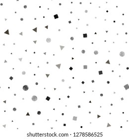 Dark Green, Yellow vector seamless background with triangles, circles, cubes. Abstract illustration with colorful dots, lines, cubes. Pattern for design of window blinds, curtains.