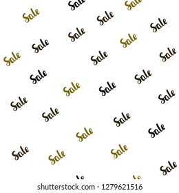 Dark Green, Yellow vector seamless layout with discount words. Gradient illustration with discount signs on white backdrop. Backdrop for super sales on Black Friday.