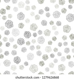 Dark Green, Yellow vector seamless elegant background with flowers. Decorative design of flowers on white background. Design for wallpaper, fabric makers.