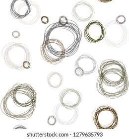 Dark Green, Yellow vector seamless template with circles. Abstract illustration with colored bubbles in nature style. Texture for window blinds, curtains.