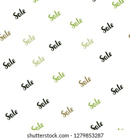 Dark Green, Yellow vector seamless background with words of sales. Colored words of sales with gradient on white background. Design for business ads, commercials.