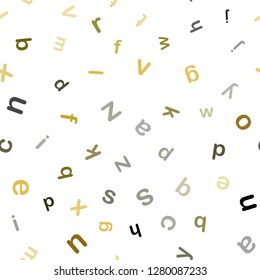 Dark Green, Yellow vector seamless pattern with ABC symbols. Colored alphabet signs with gradient on white background. Pattern for trendy fabric, wallpapers.