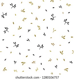 Dark Green, Yellow vector seamless abstract background with leaves. leaves on blurred abstract background with gradient. Template for business cards, websites.