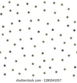 Dark Green, Yellow vector seamless texture with colored snowflakes. Colorful snowflakes with gradient on abstract background. Pattern for trendy fabric, wallpapers.