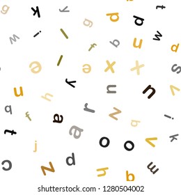 Dark Green, Yellow vector seamless pattern with ABC symbols. Modern geometrical illustration with ABC english symbols. Template for business cards, websites.