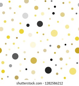 Dark Green, Yellow vector seamless texture with disks. Modern abstract illustration with colorful water drops. Design for textile, fabric, wallpapers.