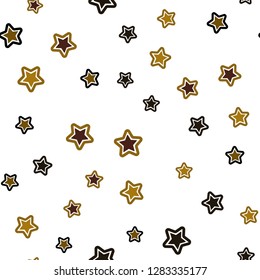 Dark Green, Yellow vector seamless background with colored stars. Glitter abstract illustration with colored stars. Texture for window blinds, curtains.